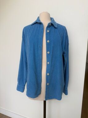 American Vintage Blue Corduroy Button-Up Jacket